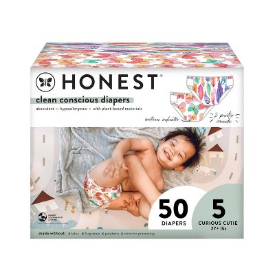 The Honest Company Clean Conscious Disposable Diapers Wingin' It & Catching Rainbows - Size 5 - 50ct