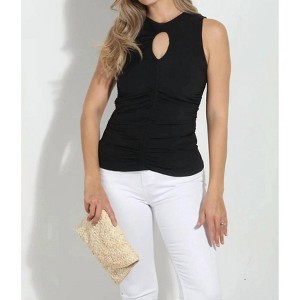 Women's Keyhole Rouched Top - Veronica M - 1 of 4