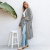 Women's Cozy Longline Open Front Cardigan with Dolman Sleeves -Cupshe - 3 of 4