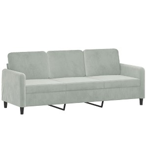 vidaXL 3-Seater Sofa Light Gray 70.9" Velvet - 1 of 4