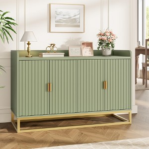 47.2" Fluted Sideboard with Storage Cabinet, Modern Kitchen Sideboard with Adjustable Shelves, For Living Room, Kitchen, Entryway, Green - 1 of 4