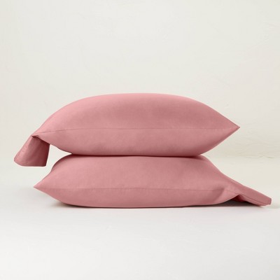 Photo 1 of 500 Thread Count Washed Supima Sateen Solid Pillowcase Set - Casaluna™