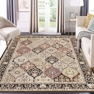 Machine Washable Trellis Area Rug, Ultra-Thin Low Pile Soft Carpet Non-Slip Foldable Indoor Rug for Living Room, Bedroom & Dining Room - 1 of 4
