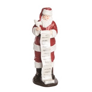 Transpac Resin 14.75 in. Multicolor Christmas Santa With List Decor - 1 of 4