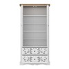 Famapy White Bookcase with Classic Aesthetics:Ornate Hollow Relief Doors & Versatile Storage - 4 of 4