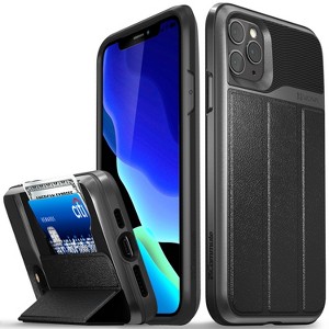 Vena vCommute For Apple iPhone 11 Pro Max Case Wallet, Case with Stand Leather Card Holder [Military Grade Drop Protection], Black - 1 of 4