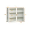 NicBex Sideboard Buffet Cabinet Modern Style Storage Cabinet with 2 Glass Doors Wall Cabinet with 3-tier Storage Kitchen Pantry for Dining Room - 3 of 4