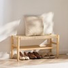VEVOR Rattan Bench, 31.5" Wooden Rattan Bench, Entrywway Bench with Oak Wood Legs, Bedroom End of Bed Boho Bench with Hand Woven Rattan - 2 of 4