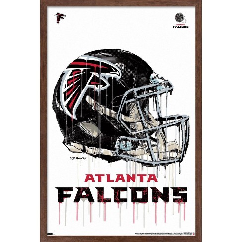 Trends International NFL Atlanta Falcons - Kyle Pitts 21 Framed Wall Poster  Prints Mahogany Framed Version 22.375 x 34