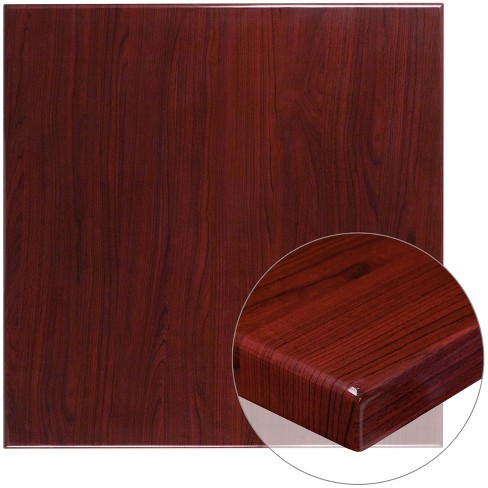 Flash Furniture 24 by 42 Rectangular Two-tone Resin Cherry and Mahogany Table for sale online 