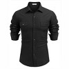 COOFANDY Mens Casual Button Down Shirts Long Sleeve Wrinkle-Free Shirt Lightweight Shirt Jacket - 3 of 4