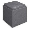PAGED Cube Storage Ottoman with Tray Multi-functional Ottoman Foot Rest with Top Stitching Detail for Bedroom, Living Room - 3 of 4