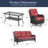 Buenhomino 4 Pieces Patio Furniture Set with Swivel Chairs, High Back Wicker Rattan Sofa with Thick Cushion and Coffee Table, Outdoor Conversation Set - 3 of 4