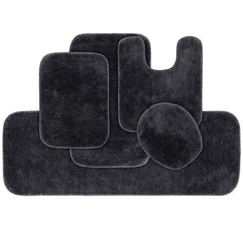 Garland Serendipity 34-in x 21-in Dark Gray Nylon Bath Mat Set in the Bathroom  Rugs & Mats department at