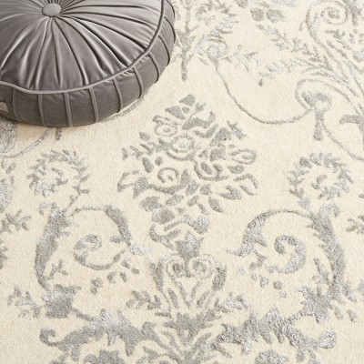 Hand-tufted Elegance Round Gray Wool & Viscose Rug - 59"