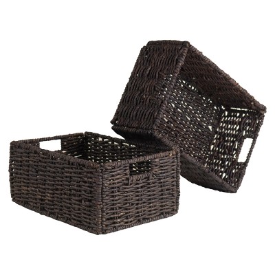 Set of 2 Granville Medium Foldable Baskets Chocolate - Winsome