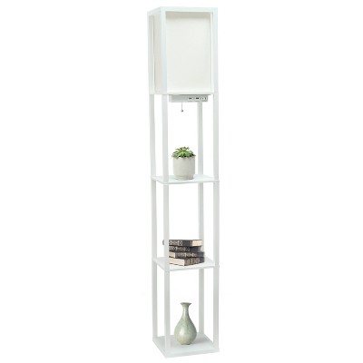 Classix White 62.5" 3-Tier Shelf Floor Lamp with LED Bulb