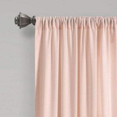 Blush Polyester Ruffled Light-Filtering Window Curtain Panels, 40"W x 45"L
