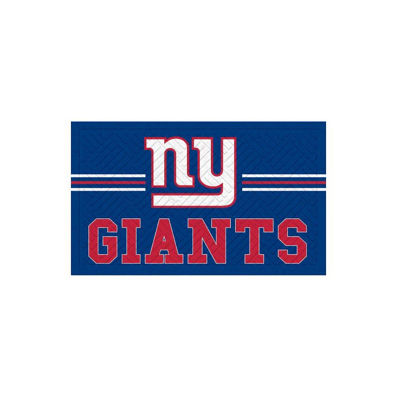 Evergreen NFL New York Giants Embossed Mat Cross Hatch Indoor and Outdoor Doormat, 1 of 6