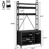 Acekool Industrial Hall Tree with Bench, Coat Rack, Shoe Storage, and Cubbies, Entryway Organizer with Hooks & Rustic Wood Accents - 2 of 4