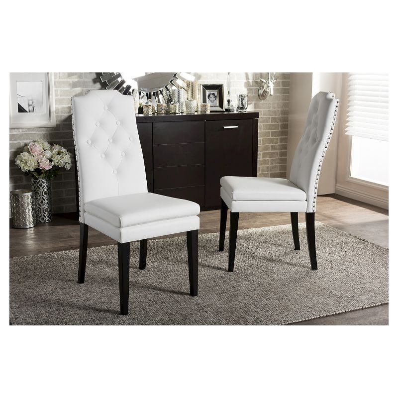 Set of 2 Dylin Modern and Contemporary Faux Leather Dining Chairs - Baxton Studio, 3 of 6
