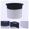 Unique Bargains Handcrafted Cotton Rope Woven Hidden Handles Storage Bin - 3 of 4