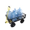 SEVOBAL Utility Storage Cart Solid Wheel Wagon Cart Heavy-Duty Tool Garden Cart With Firewood Transport Ease, Yellow And Black, 37.00"*19.48"*40.15" - 4 of 4