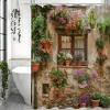 Paaaawaters 1pcs Vintage Landscape Polyester Shower Curtain with Hooks - Water-Resistant, Machine Washable - 3 of 4