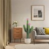 Artificial Cactus 3Ft（36"） Tall Fake Big Cactus Plants Potted Plant Faux Cacti Saguaro with Planter for Indoor Outdoor Home Office - 3 of 4