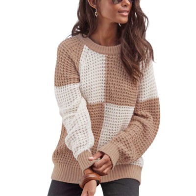 Women's Checkered Knit Sweater - LASCANA