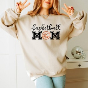 Simply Sage Market Women's Graphic Sweatshirt Basketball Mom With Ball - 1 of 4