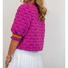 Women's Quilted Striped Band Top - voy - 4 of 4
