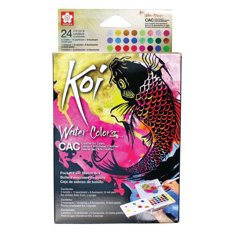 24-Colors Koi Creative Art Watercolor Set, 1 of 8
