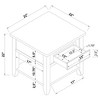 Vynxaria Walnut End Table, 1-Shelf Design with Drawer, 15"W x 24"H - 4 of 4