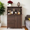 VANIRROR Sideboard Buffet, Desk Cabinet with Storage Drawer & Shelves, Fold-up Desktop for Home, Office, Dining Room - 2 of 4