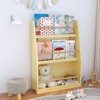 FONTOI 3 Tier Kids Book Shelf, Toy Storage Organizer, Kids Book Rack, Helps Keep Bedrooms and Playrooms Organized, Natural, 22.83*7.09*31.5 - 4 of 4