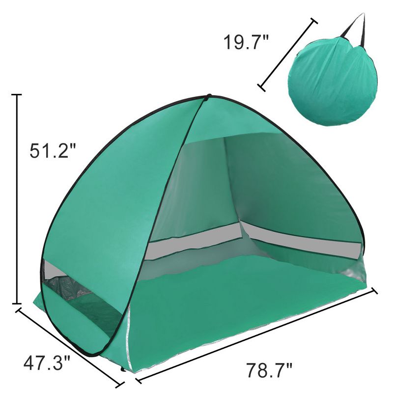 Unique Bargains Automatic Portable 2-3 Person Sun Shade Beach Shelter Tent, 2 of 5