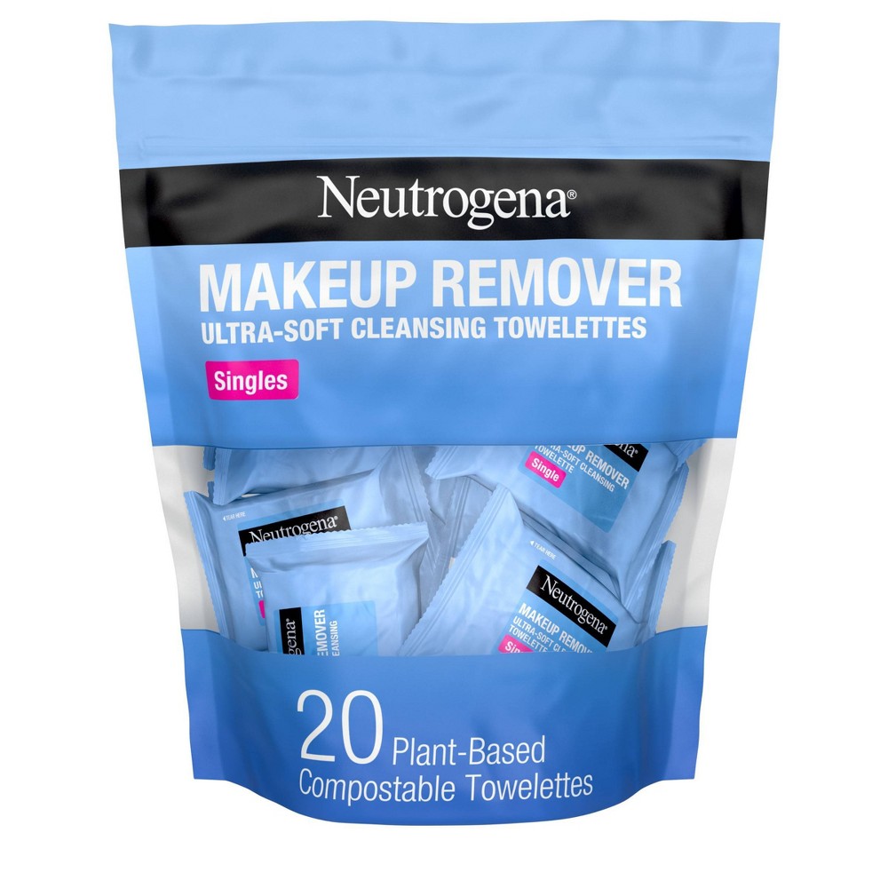 Photos - Cream / Lotion Neutrogena Facial Cleansing Makeup Remover Wipes Singles - 20ct 