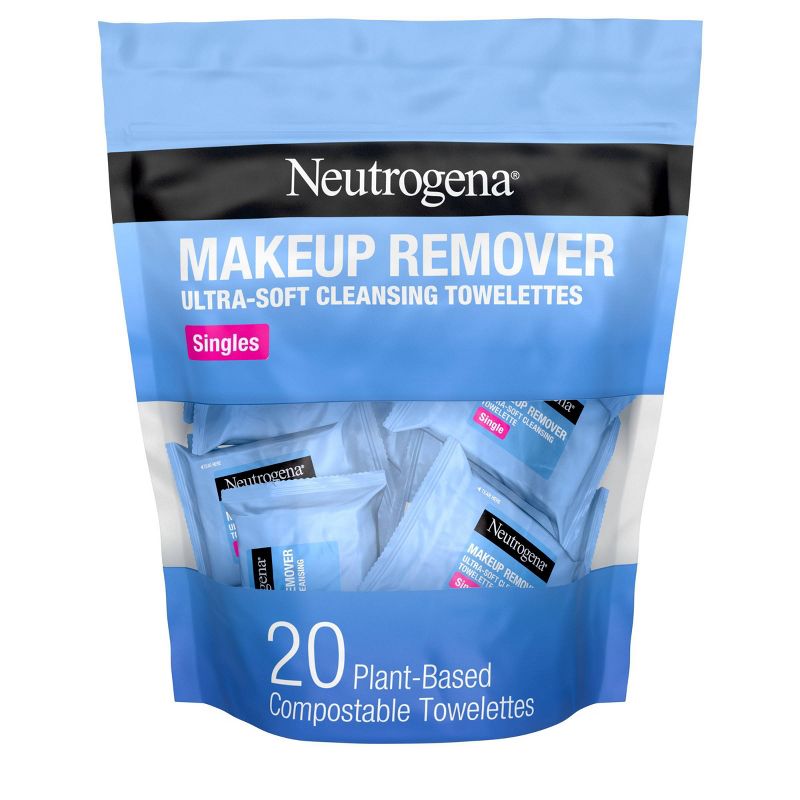 Neutrogena Facial Cleansing Makeup Remover Wipes Singles - 20ct, 1 of 15