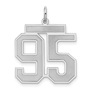 Black Bow Jewelry Sterling Silver, Jersey Collection, Large Number 95 Pendant - 1 of 4