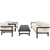 4-Piece Outdoor 5-Seater Steel Cnversation Sofa Set with Coffee Table, Waterproof, Anti-rust and Anti-UV - 3 of 4