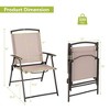 Costway 2 pcs Patio Folding Sling Dining Chairs Armrests Steel Frame Outdoor Beige/Grey - 4 of 4