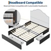 Full/Queen/King Size Bed Frame with 3 Storage Drawers, Fabric Upholstered Platform Bed, Wooden Slats Support, No Box Spring Needed - 4 of 4