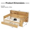Wooden Daybed with Storage Drawers, Shelves and Built-In Study Desk, Space-Saving Multi-Functional Bed for Kids Room-Cuddlewood - 4 of 4