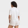 Women's Pointelle Notch Collar Shirt and Shorts Pajama Set - Wild Fable™ - 2 of 4