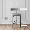 Nathan James Set of 4 Dahlia Counter Height Barstools Gray - 4 of 4
