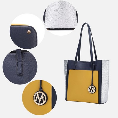 MKF Collection Tote Bag Color Block Magnetic Snap Closure, Leah | MKF Collection by Mia K - Black — фото 3