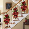 Puleo 28" Artificial Pre-Lit Adorned Banister Swag Battery-Operated - 3 of 4