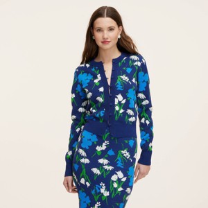 Women's Mixed Floral Cardigan -  kate spade new york x Target Blue/Green/White - 1 of 4
