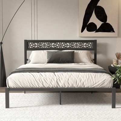 Galano Candence Eirwen Black Metal Frame Queen Platform Bed : Target